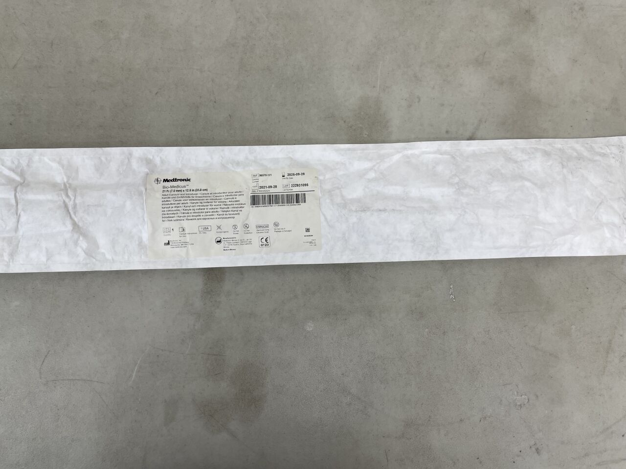 96570-121 - MEDTRONIC - bio-medicus nextgen femoral arterial/jugular venous cannula 21f x 31.8cm, 3/8" vented, (EA) - ( Expiry Date: 2025-09-28 )