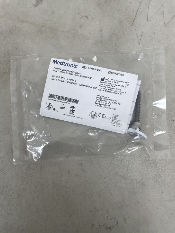 55840006540 - MEDTRONIC - CD Horizon Multi-Axial Spinal Screw 6.5mm x 40mm, (EA) - ( Expiry Date: 2099-12-31 )