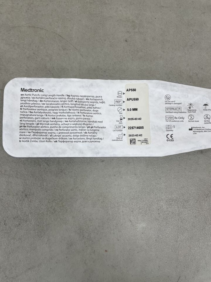 APU550 - MEDTRONIC - Aortic Punch, Long Handle 5.0mm, (EA) - ( Expiry Date: 2023-02-02 )