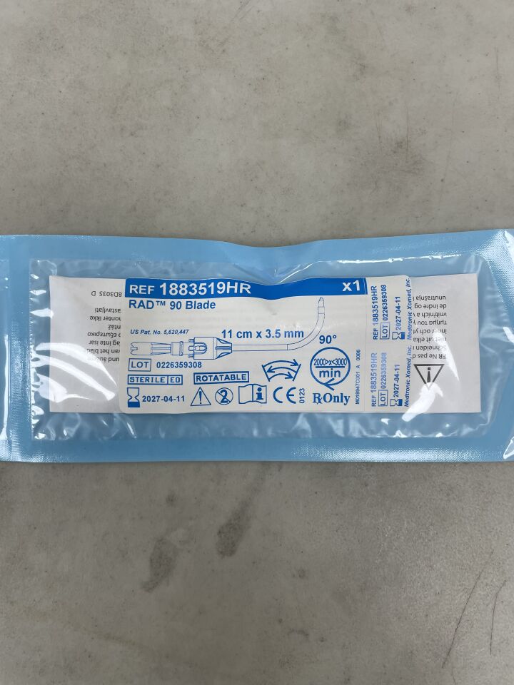 1883519HR - MEDTRONIC - 3.5mm RAD 90 Rotatable Curved Sinus Blade, 11cm, (EA) - ( Expiry Date: 2027-04-11 )