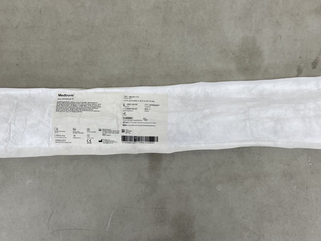 96530-115 - MEDTRONIC - Bio-Medicus Adult Cannula, 15Fr x 12.5" (Part of Kit), () - ( Expiry Date: 2027-02-03 )