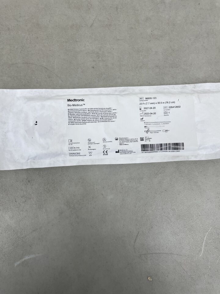 96600-123 - MEDTRONIC - Bio-Medicus NextGen Femoral Venous Cannula 23F x 76.2cm, 3/8" Non-Vented (Part of Kit), (EA) - ( Expiry Date: 2027-04-20 )