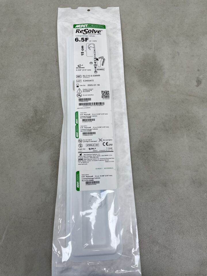 RLC15-6-038MB - MERIT MEDICAL - ReSolve Locking Drainage Catheter Set, 6.5F x 15cm, Marker Band, (EA) - ( Expiry Date: 2025-07-18 )