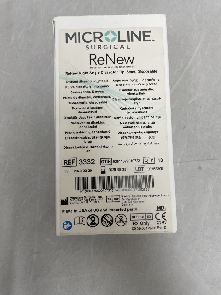 3332 - MICROLINE SURGICAL - ReNew Right Angle Dissector Tip, 5mm, (BX/10) - ( Expiry Date: 2025-08-28 )
