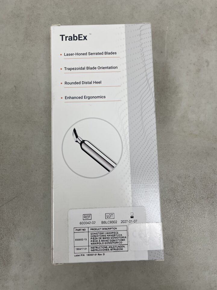 600042-02 - MST - TrabEx Goniectomy Handpiece, Ophthalmic Knife, Laser-Honed Serrated Blade, (BX/1) - ( Expiry Date: 2027-01-07 )