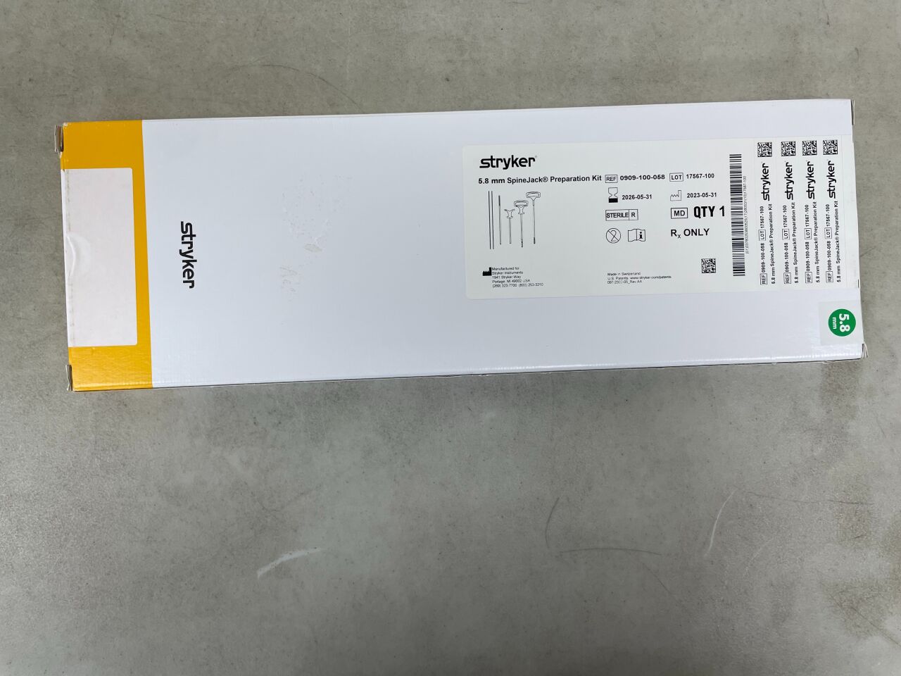 0909-100-058 - STRYKER - Vexim SpineJack Preparation Kit, 5.8mm, (BX/1) - ( Expiry Date: 2026-05-31 )