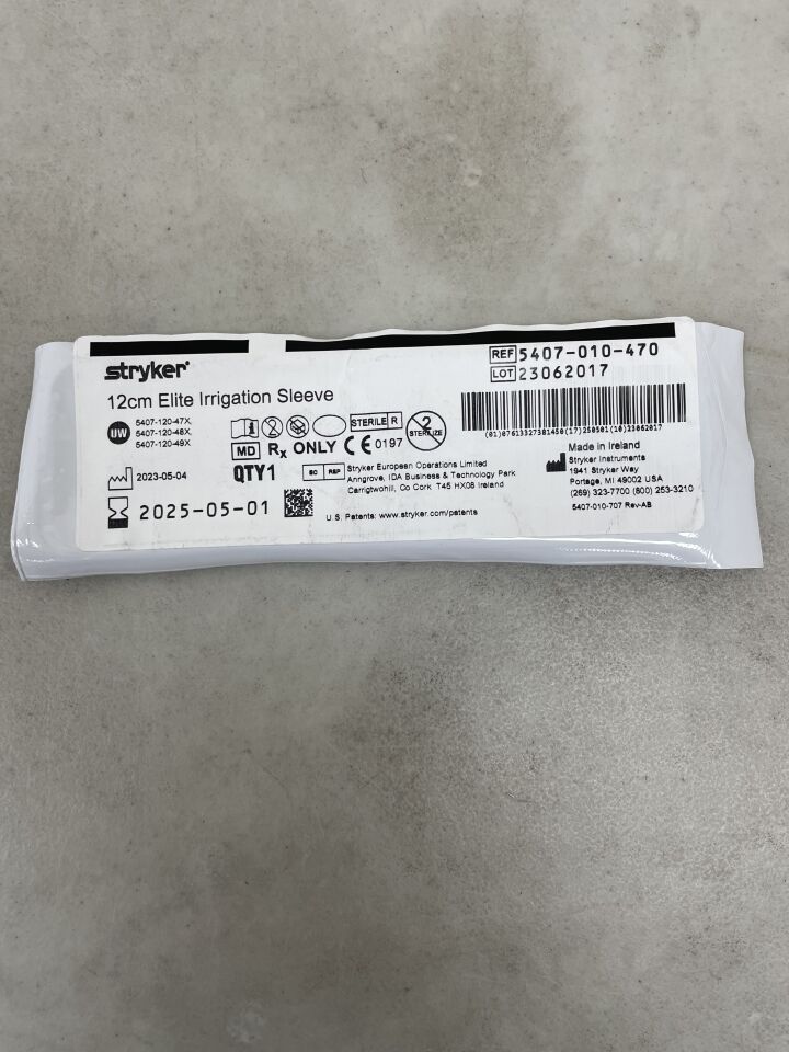 5407-010-470 - STRYKER - Elite Irrigation Sleeve, 12cm, (EA) - ( Expiry Date: 2025-10-01 )