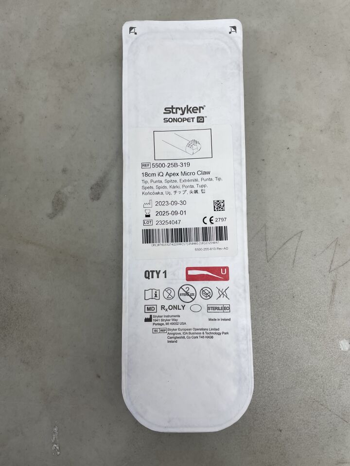5500-25B-319 - STRYKER - Sonopet IQ 18cm Apex Micro Claw 7.2", (EA) - ( Expiry Date: 2025-09-01 )