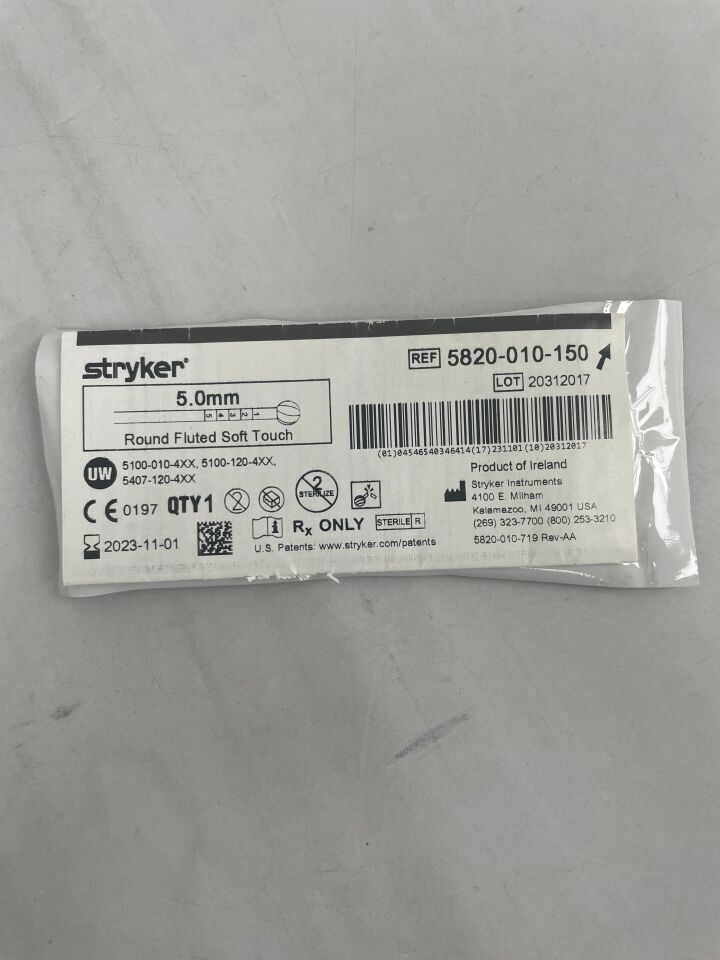 5820-010-150 - STRYKER - 5.0mm Round Fluted Soft Touch bur, (EA) - ( Expiry Date: 2024-11-01 )
