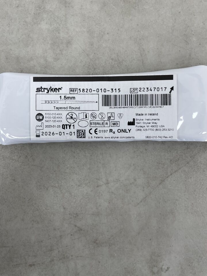 5820-010-315 - STRYKER - 1.5mm Tapered Round Elite (Extended) Bur, (EA) - ( Expiry Date: 2026-01-01 )