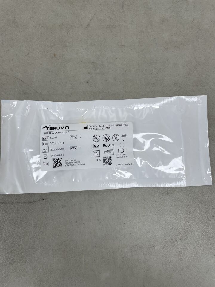 60013 - TERUMO - Connector, 1/4 x 3/8", (EA) - ( Expiry Date: 2027-01-31 )