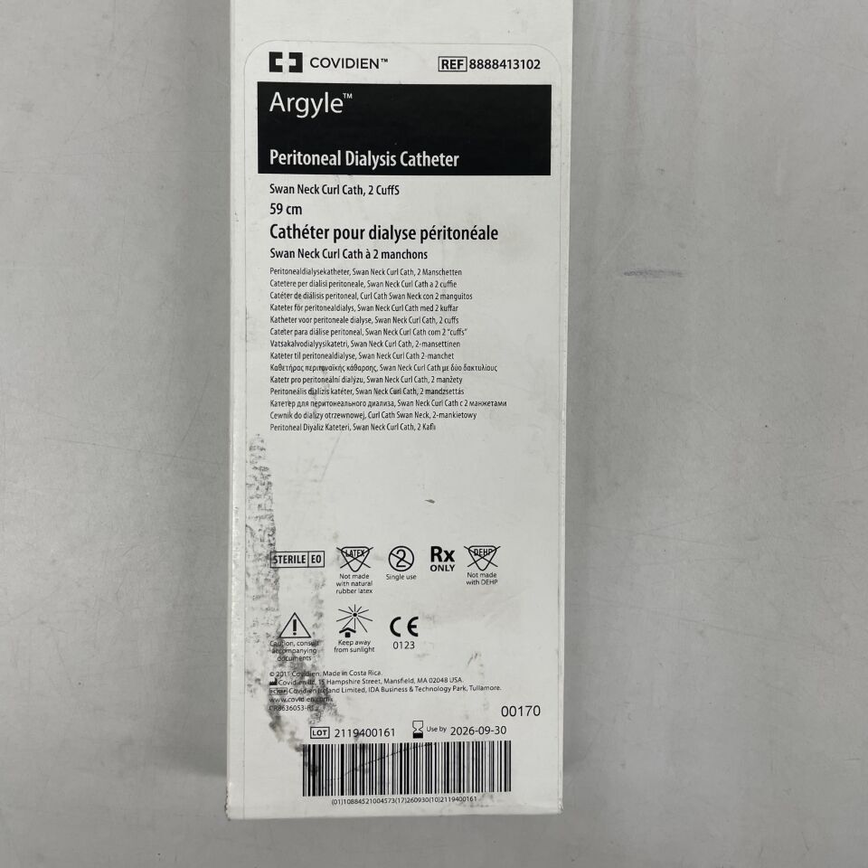 8888413102 - COVIDIEN - Argyle Adolescent Swan Neck Curl Catheter, 2 Cuff, 59 cm, (BX/1) - ( Expiry Date: 2026-09-30 )