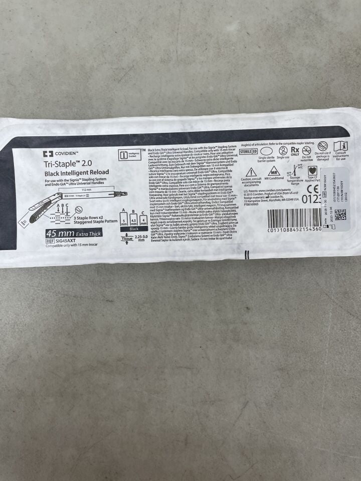 SIG45AXT - COVIDIEN - Tri-Staple 2.0 Single-Use Stapler Reload with Tri-Staple Technology, 45 mm Size, (EA) - ( Expiry Date: 2028-11-30 )