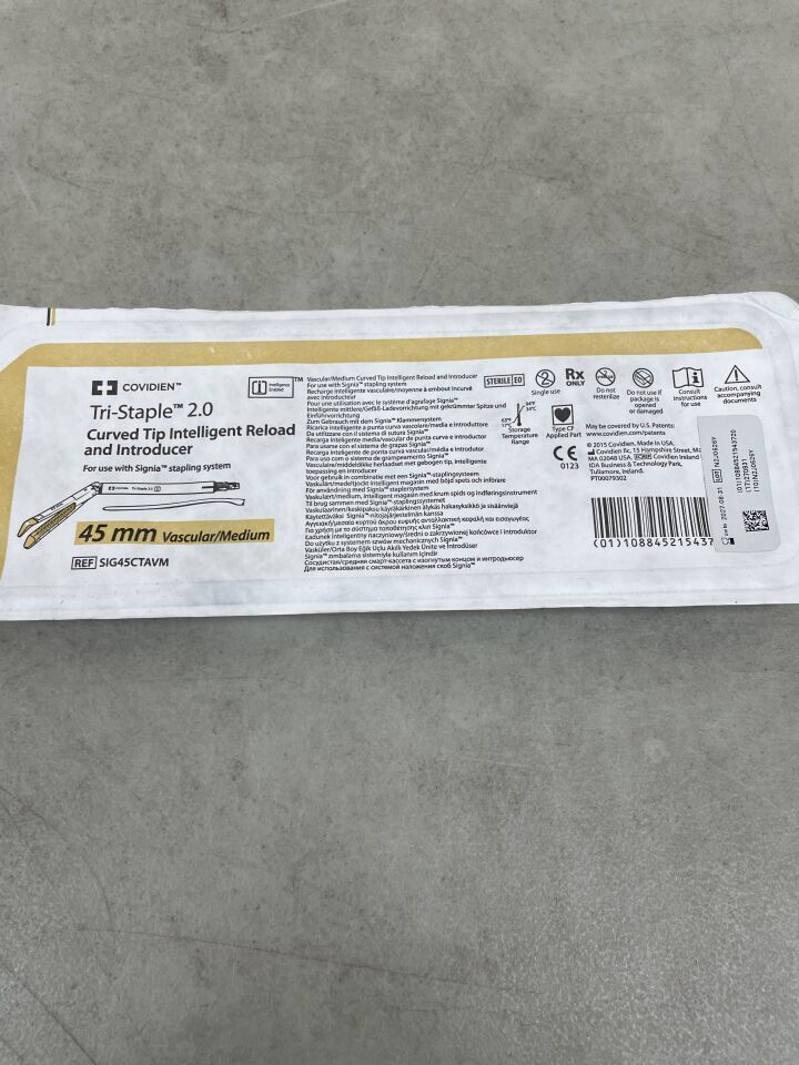 SIG45CTAVM - COVIDIEN - Vascular/Medium Tri-Staple 2.0 Curved Tip Reload 45mm , (EA) - ( Expiry Date: 2027-08-31 )