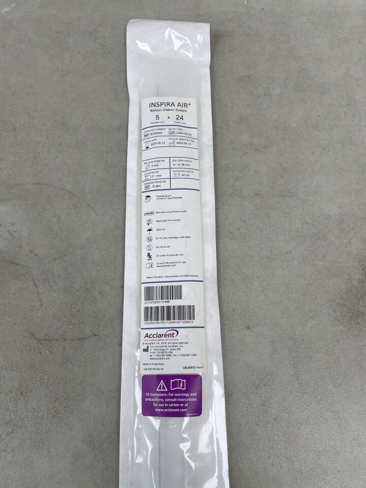 BC0524A - ACCLARENT - INSPIRA AIR Balloon Dilation System - 5mm x 24mm x 45cm, (EA) - ( Expiry Date: 2025-04-13 )