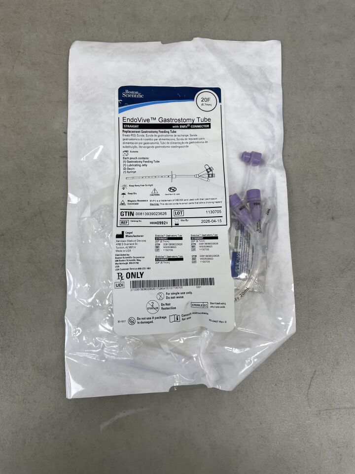 992 - BOSTON SCIENTIFIC - EndoVive Gastrostomy Tube STRAIGHT w/ENFit CONNECTOR 20F, (EA) - ( Expiry Date: 2026-04-15 )