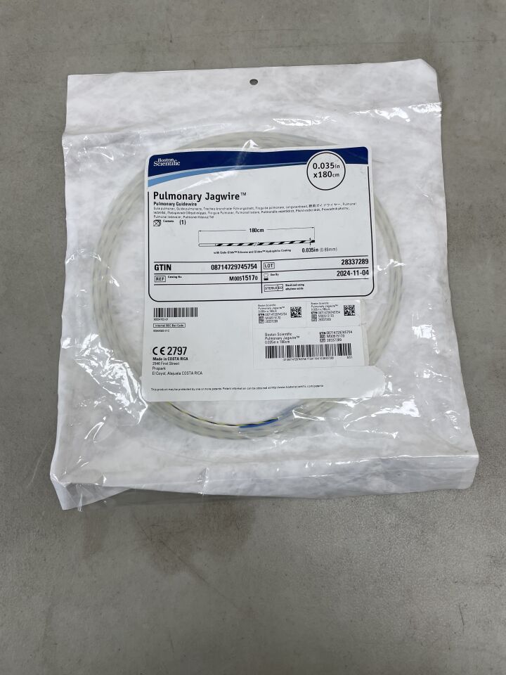 1517 - BOSTON SCIENTIFIC - Pulmonary Jagwire Guidewire - .035" x 180cm, (EA) - ( Expiry Date: 2024-11-04 )