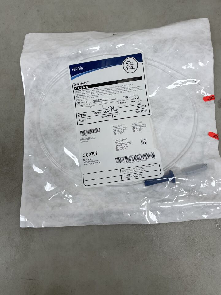 1811 - BOSTON SCIENTIFIC - Interject Injection Therapy Needle Catheter - CLEAR - 25Ga x 200cm, (EA) - ( Expiry Date: 2026-02-07 )