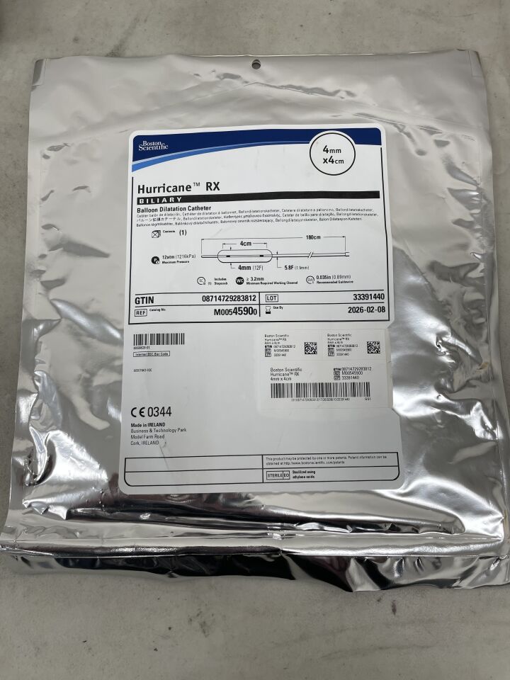 4590 - BOSTON SCIENTIFIC - Hurricane RX Balloon Dilatation Catheter, biliary, 4mm x 4cm ballon, 5.8F x 180cm, (EA) - ( Expiry Date: 2026-02-08 )