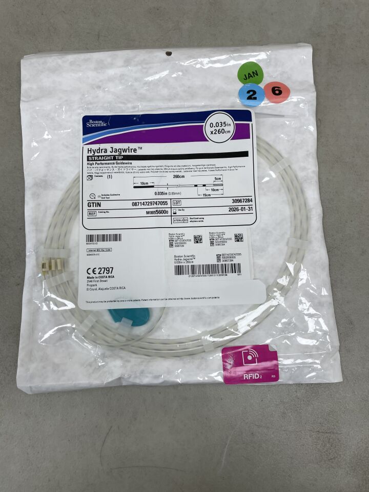 5600 - BOSTON SCIENTIFIC - Hydra Jagwire High Performance Guidewire - Straight Tip - .035" x 260cm, (EA) - ( Expiry Date: 2026-01-31 )