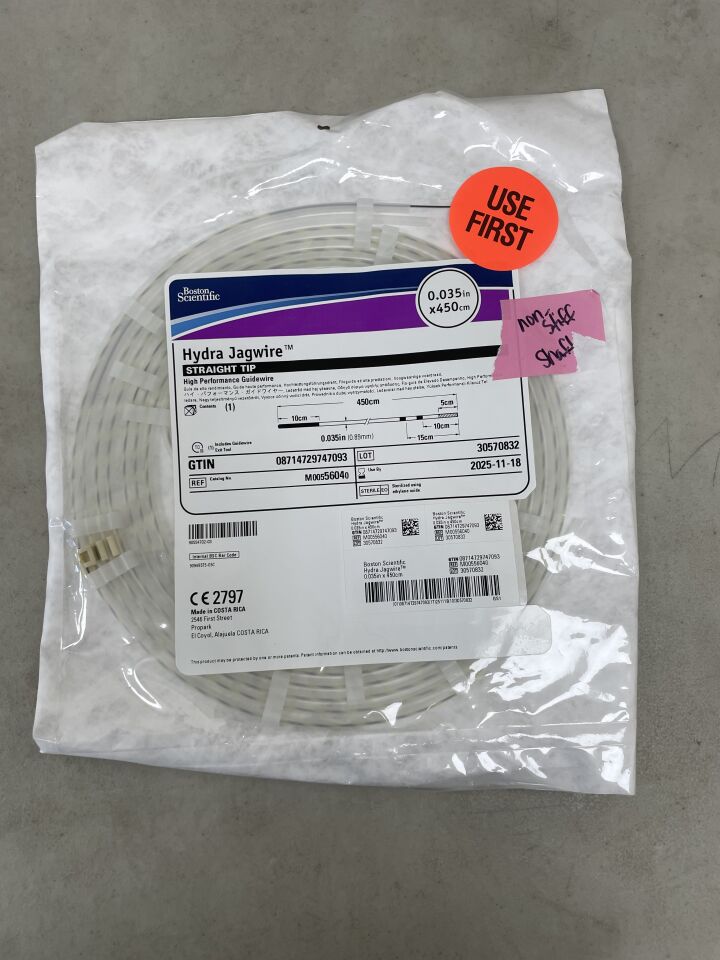 5604 - BOSTON SCIENTIFIC - Hydra Jagwire High Performance Guidewire - Straight Tip - .035'' x 450cm, (EA) - ( Expiry Date: 2025-11-18 )