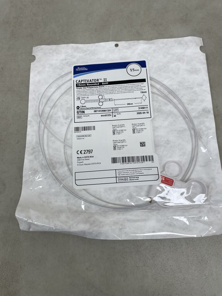6123 - BOSTON SCIENTIFIC - Captivator II Single-Use Polypectomy Snare - Rounded/Stiff - 15mm x 240cm, (EA) - ( Expiry Date: 2026-04-18 )
