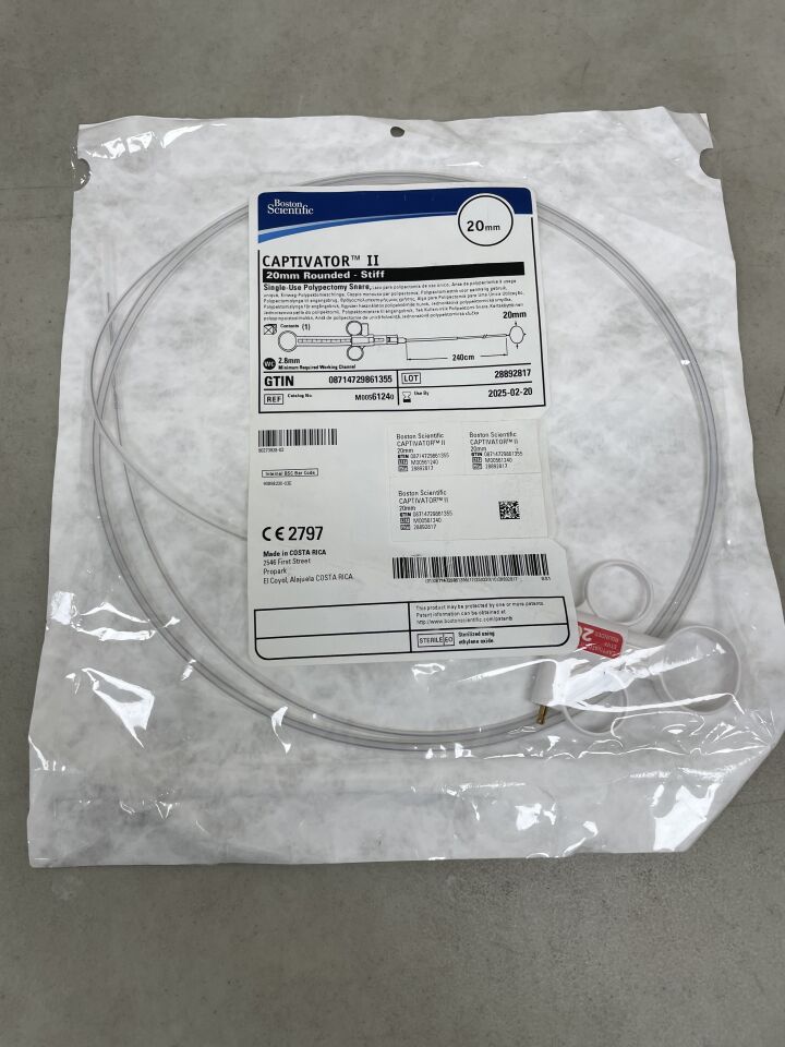 6124 - BOSTON SCIENTIFIC - Captivator II Single-Use Polypectomy Snare - Rounded/Stiff - 20mm x 240cm, (EA) - ( Expiry Date: 2025-02-20 )