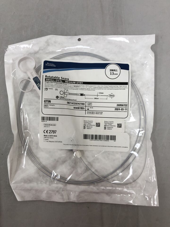 6182 - BOSTON SCIENTIFIC - Rotatable Snare Single-Use Polypectomy Device - Small Oval, Medium Stiff - 13mm, (EA) - ( Expiry Date: 2024-05-06 )