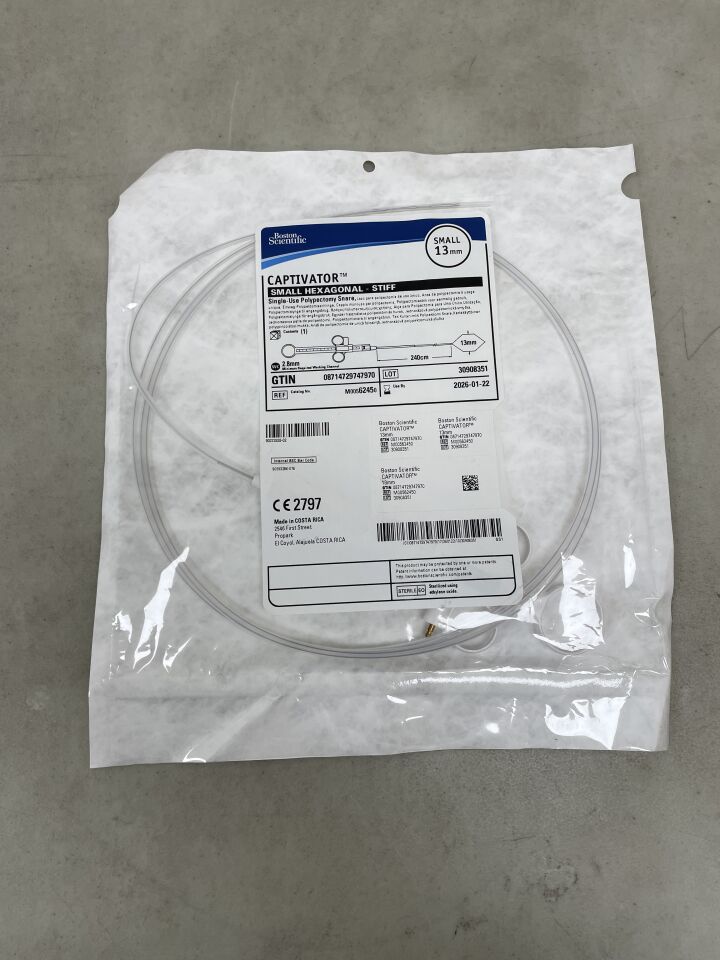 6245 - BOSTON SCIENTIFIC - Captivator Single-Use Polypectomy Snare - Small Hexagonal/Stiff - Small - 13mm x 240cm, (EA) - ( Expiry Date: 2026-01-22 )