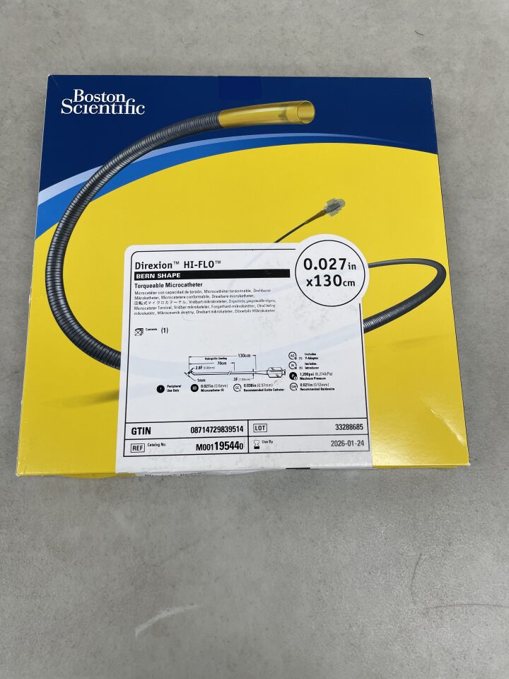 19544 - BOSTON SCIENTIFIC - Direxion HI-FLO Torqueable Microcatheter - Bern Shape - .027" x 130cm, (BX/1) - ( Expiry Date: 2026-01-24 )