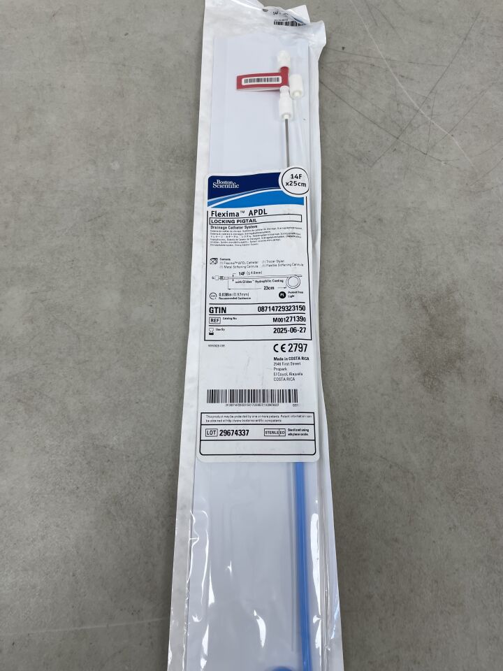 27139 - BOSTON SCIENTIFIC - Flexima APDL Drainage Catheter System - Locking Pigtail - 14Fr x 25cm, (EA) - ( Expiry Date: 2025-06-27 )