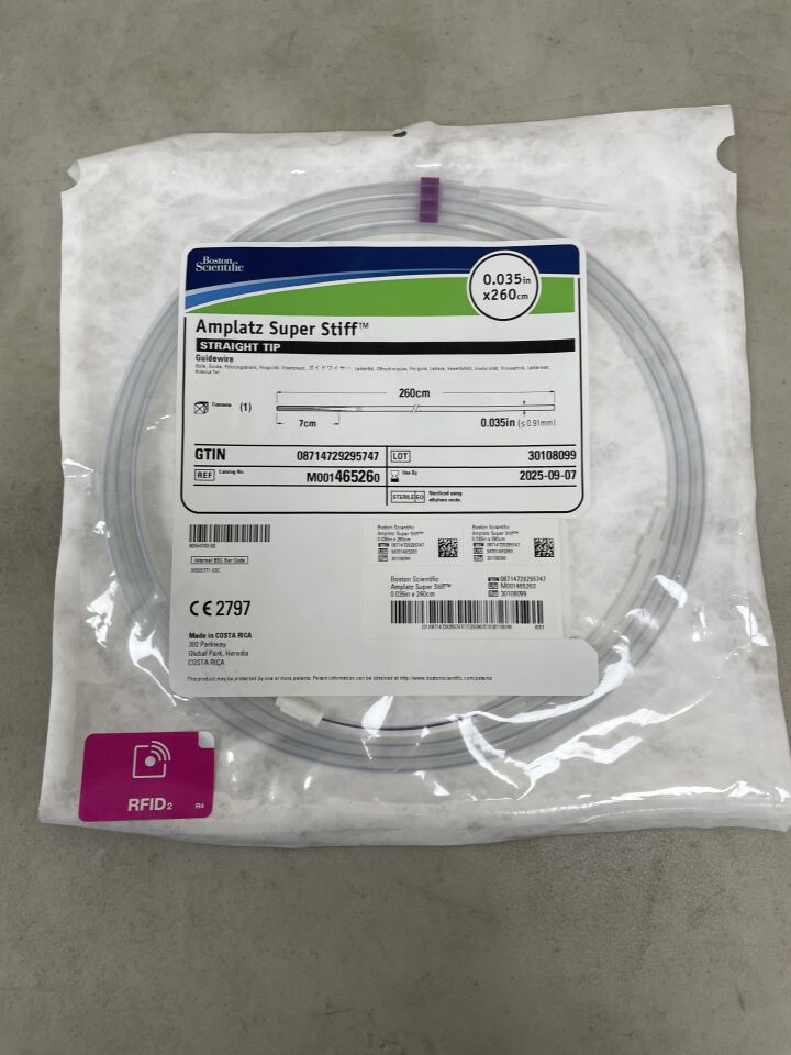 46526 - BOSTON SCIENTIFIC - Amplatz Super Stiff Guidewire - Straight Tip - .035" x 260cm, (EA) - ( Expiry Date: 2025-09-07 )