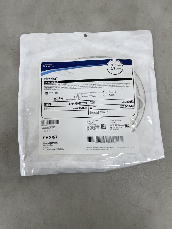 505160 - BOSTON SCIENTIFIC - Piranha Ureteroscopic Biopsy Forceps - 3F Flexible - 1.1mm x 115cm, (EA) - ( Expiry Date: 2025-10-06 )