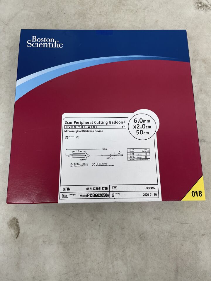PCB602050 - BOSTON SCIENTIFIC - Peripheral Cutting Balloon Microsurgical Dilatation Device - OTW - 6.0mm x 2.0cm x 50cm, (BX/1) - ( Expiry Date: 2026-01-30 )
