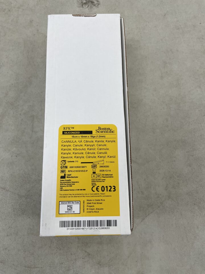 RFK-C151018VZ-P - BOSTON SCIENTIFIC - RFK Cannula Siliconized 15cm x 10mm x 18G, (BX/10) - ( Expiry Date: 2025-12-14 )
