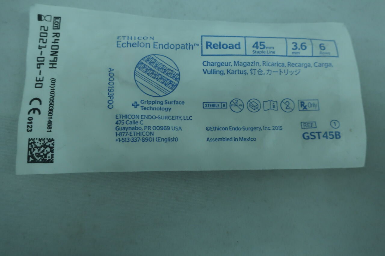 GST45B - ETHICON - Echelon Endopath Stapler Reload with Gripping Surface Technology, Blue, 3.6 Open x 1.5 mm Closed Height, (EA) - ( Expiry Date: 2025-09-30 )