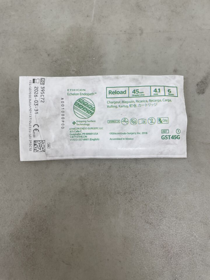 GST45G - ETHICON - Echelon Endopath Stapler Reload with Gripping Surface Technology, Green, 4.1 Open x 2 mm Closed Height, (EA) - ( Expiry Date: 2026-03-31 )