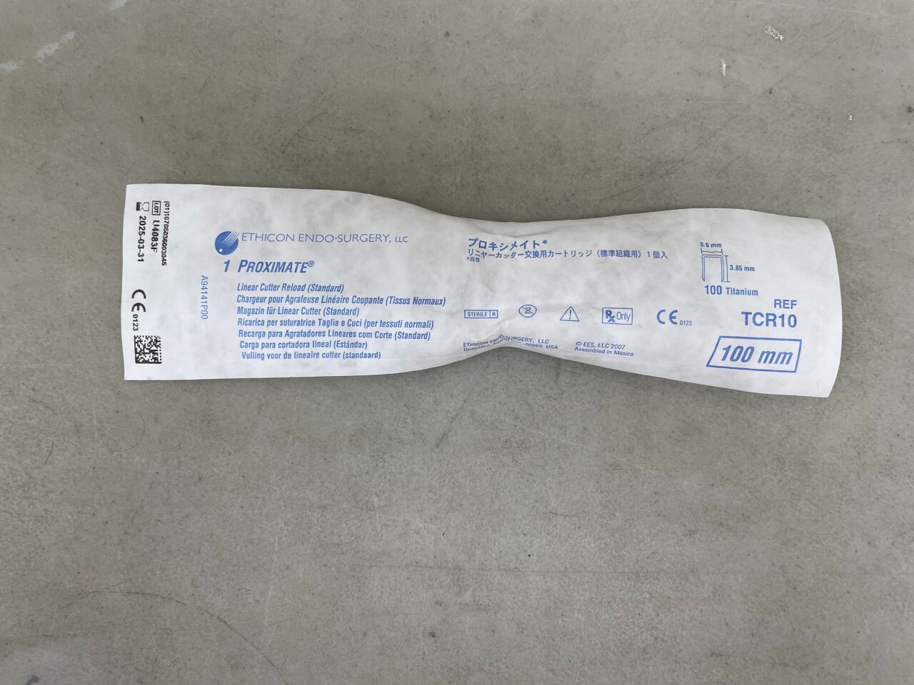TCR10 - ETHICON - Proximate Linear Cutter Cartridge, Blue, 100 mm Size, (EA) - ( Expiry Date: 2025-03-31 )