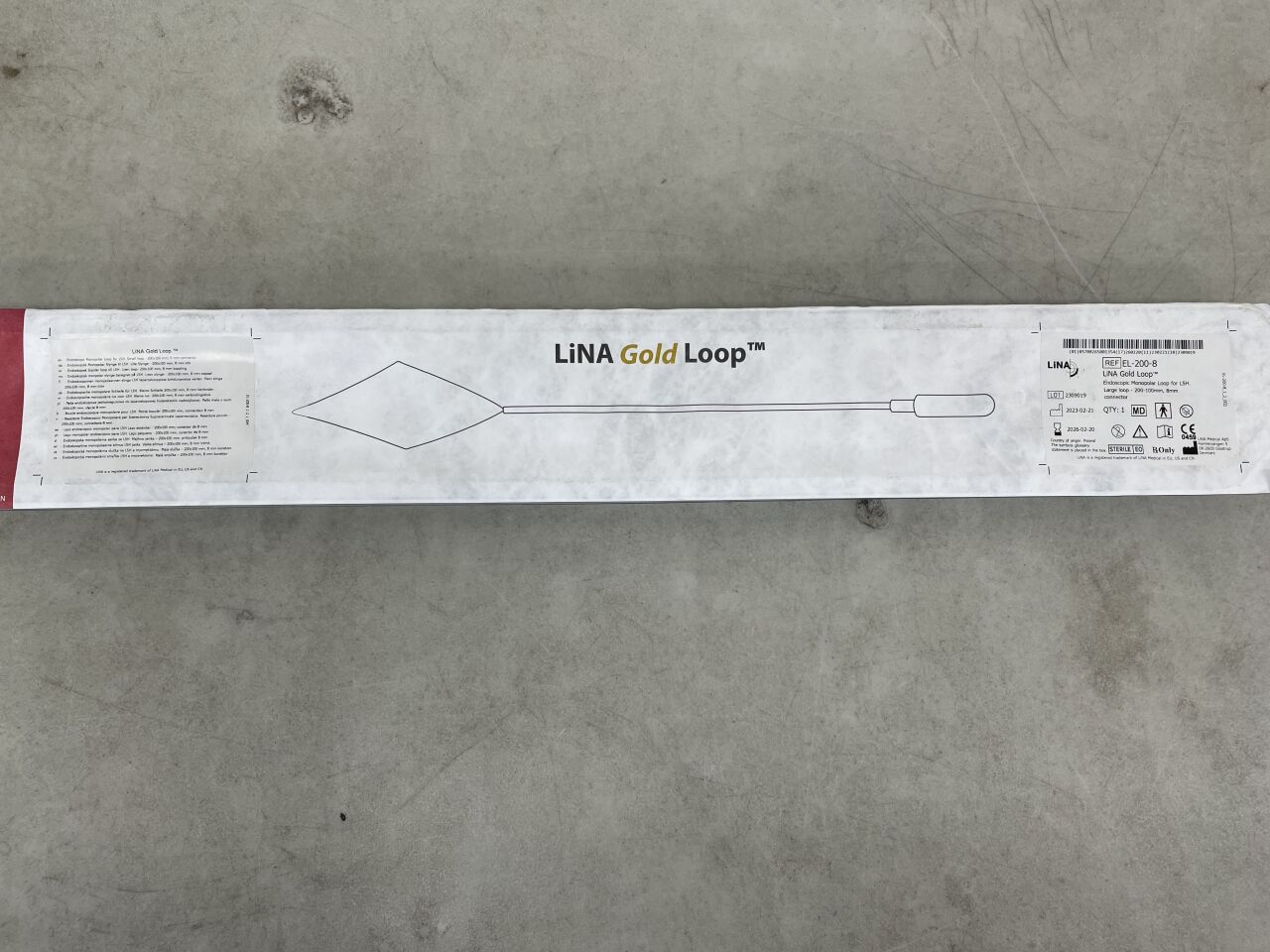 EL-200-8 - LINA MEDICAL - Endoscopic Monopolar Loop for LSH. Large Loop- 200-100mm, 8mm connector, (EA) - ( Expiry Date: 2026-02-20 )