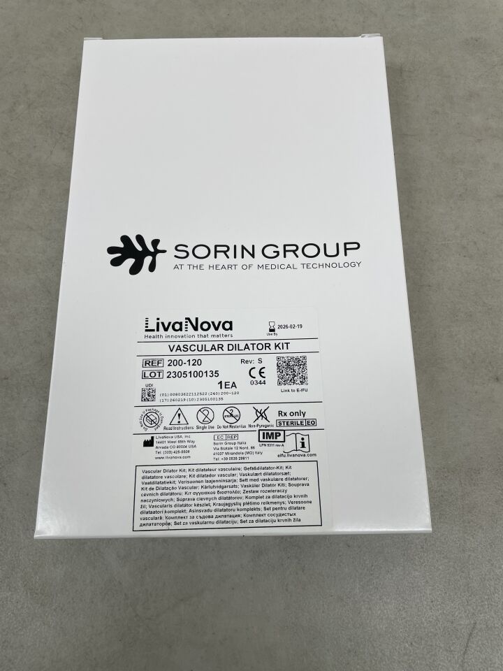 200-120 - LIVANOVA - Vascular Dilator Kit, 18G Needle, 0.035 x 180 cm Guide-Wire, Blade Scalpel and 8, 12, 16, 20 and 24 Fr Dilators, (BX/1) - ( Expiry Date: 2026-02-19 )