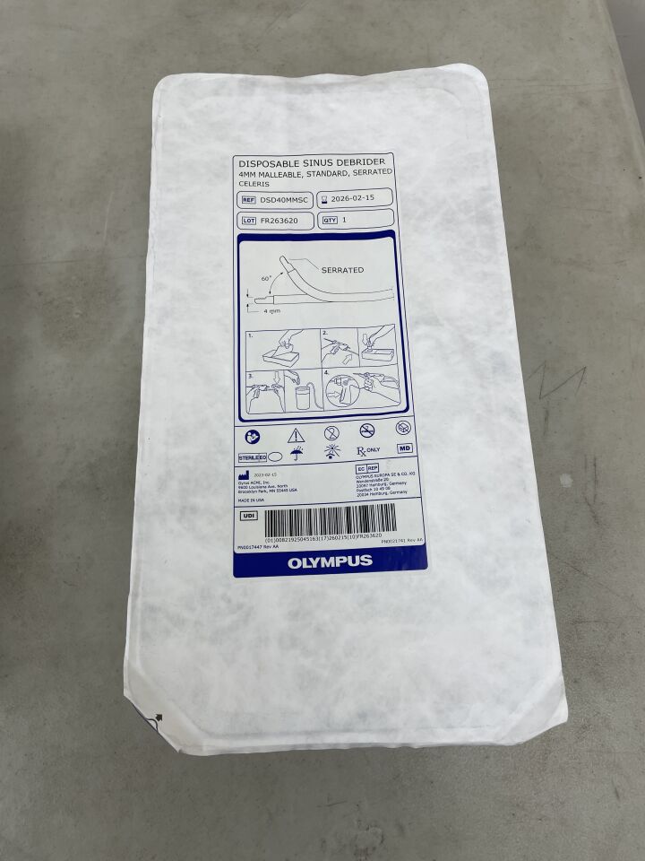 DSD40MMSC - OLYMPUS - CELERIS Sinus Debrider, 4mm, Malleable, Standard, Serrated, (EA) - ( Expiry Date: 2026-02-15 )