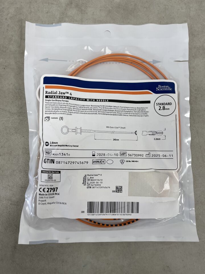 1341 - BOSTON SCIENTIFIC - Radial Jaw 4 Single-Use Biopsy Forceps - Standard Capacity with Needle - 2.8mm x 240cm, (EA) - ( Expiry Date: 2028-06-10 )