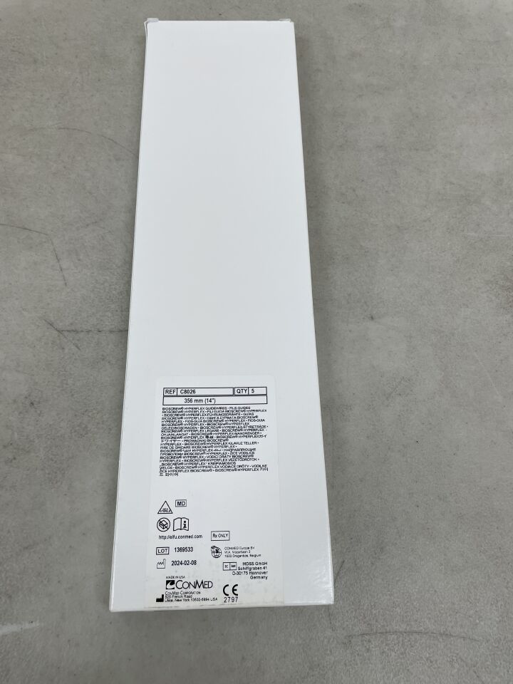 C8026 - CONMED - BioScrew HyperFlex Nitinol Guidewire, 1.1 dia. x 356 mm Length, (BX/1) - ( Expiry Date: 2099-12-31 )