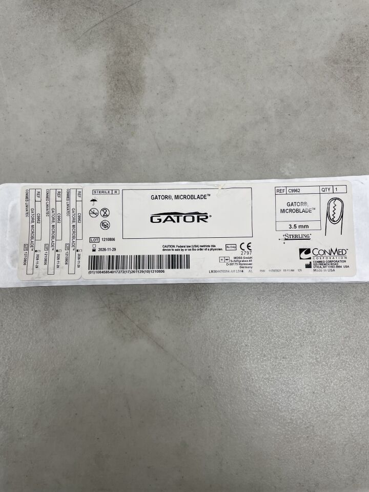 C9962 - CONMED - Gator, Microblade, 3.5mm dia. X 7.6cm working length, (EA) - ( Expiry Date: 2026-11-29 )