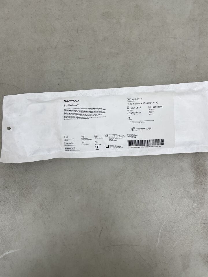 96530-115 - MEDTRONIC - Bio-Medicus Adult Cannula Kit, 15Fr x 12.5", (EA) - ( Expiry Date: 2028-05-09 )