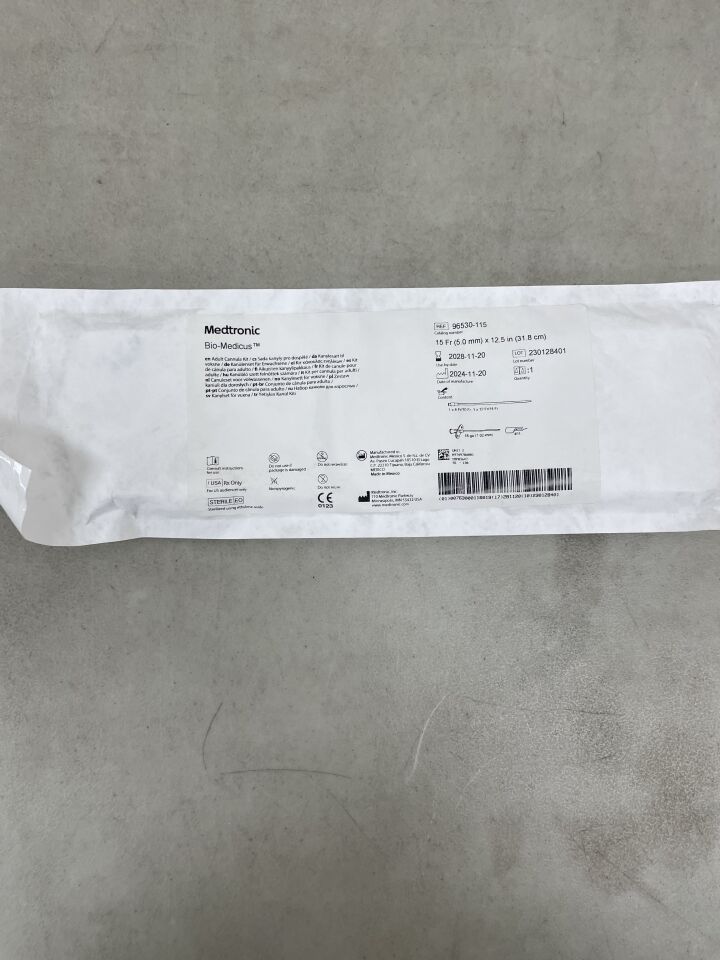 96530-115 - MEDTRONIC - Bio-Medicus Adult Cannula Kit, 15Fr x 12.5", (EA) - ( Expiry Date: 2028-11-20 )
