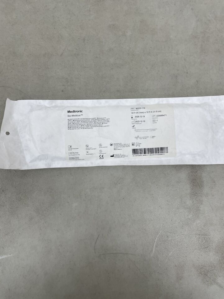96530-119 - MEDTRONIC - Bio-Medicus NextGen Femoral Arterial/Jugular Venous Cannula Kit 19F x 31.8cm, 3/8" Vented, (EA) - ( Expiry Date: 2026-12-19 )