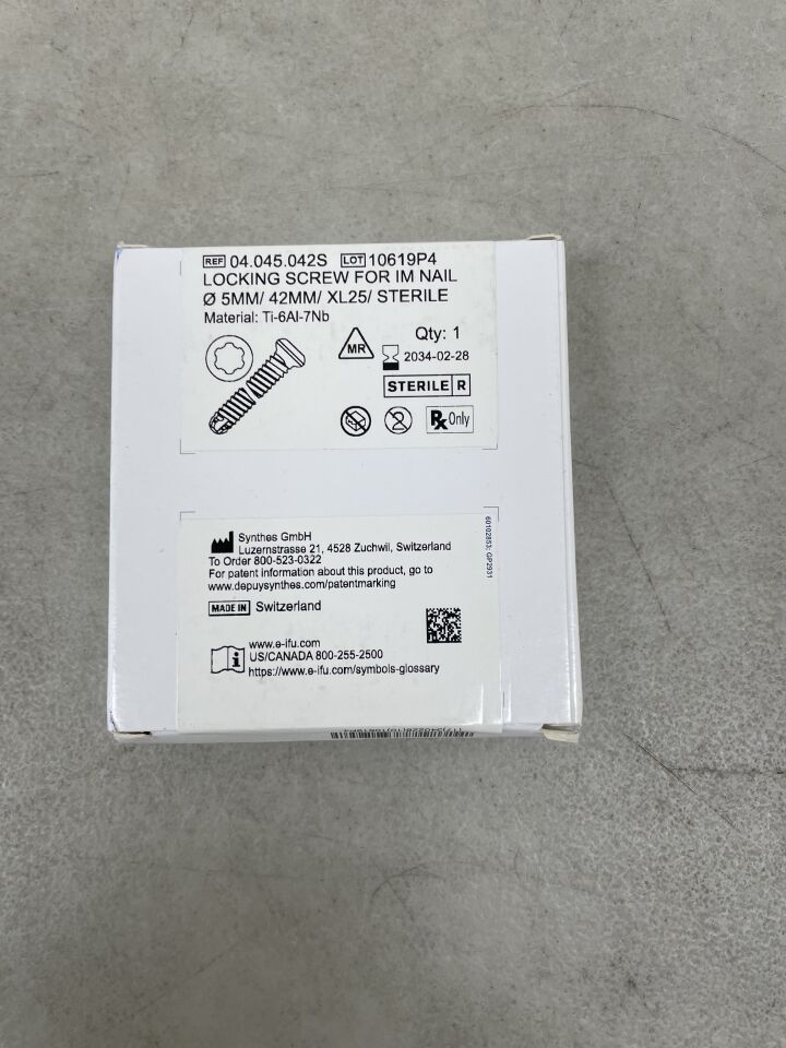 04.045.042S - SYNTHES - Cannulated Expert Tibial Nail, Light Green, 10 dia. x 360 mm Length, (BX/1) - ( Expiry Date: 2034-02-28 )