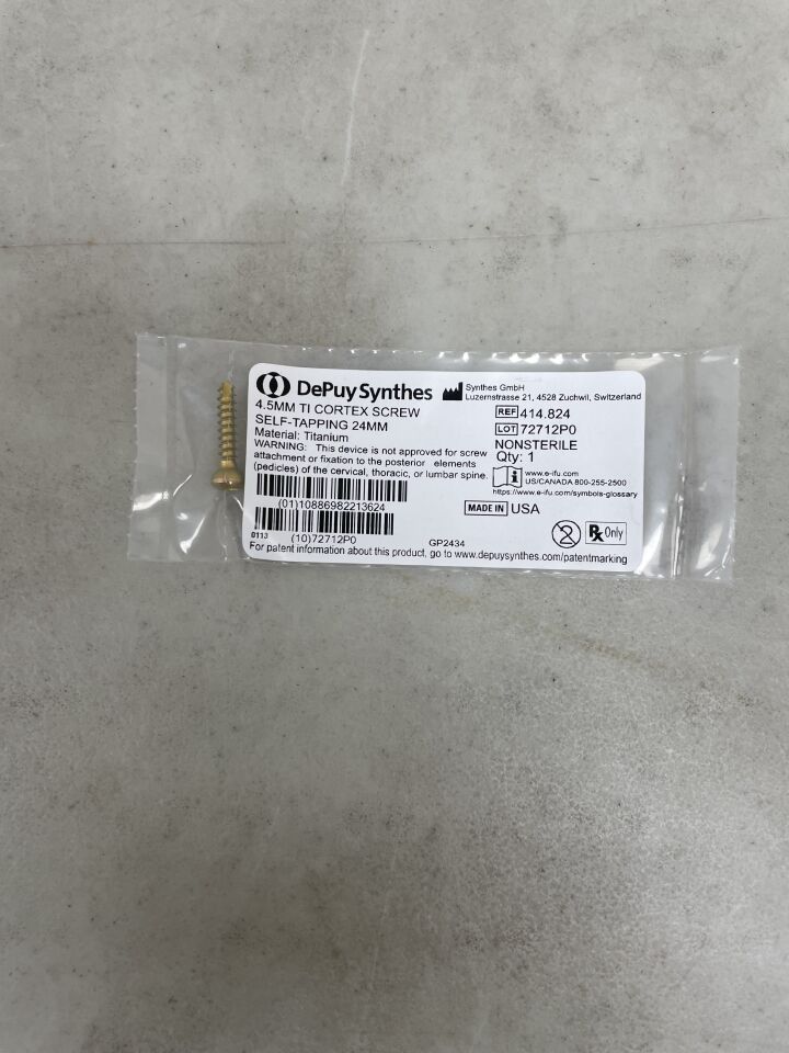 414.824 - SYNTHES - Self-Tapping Cortex Screw, 4.5 x 24mm, (EA) - ( Expiry Date: 2099-12-31 )
