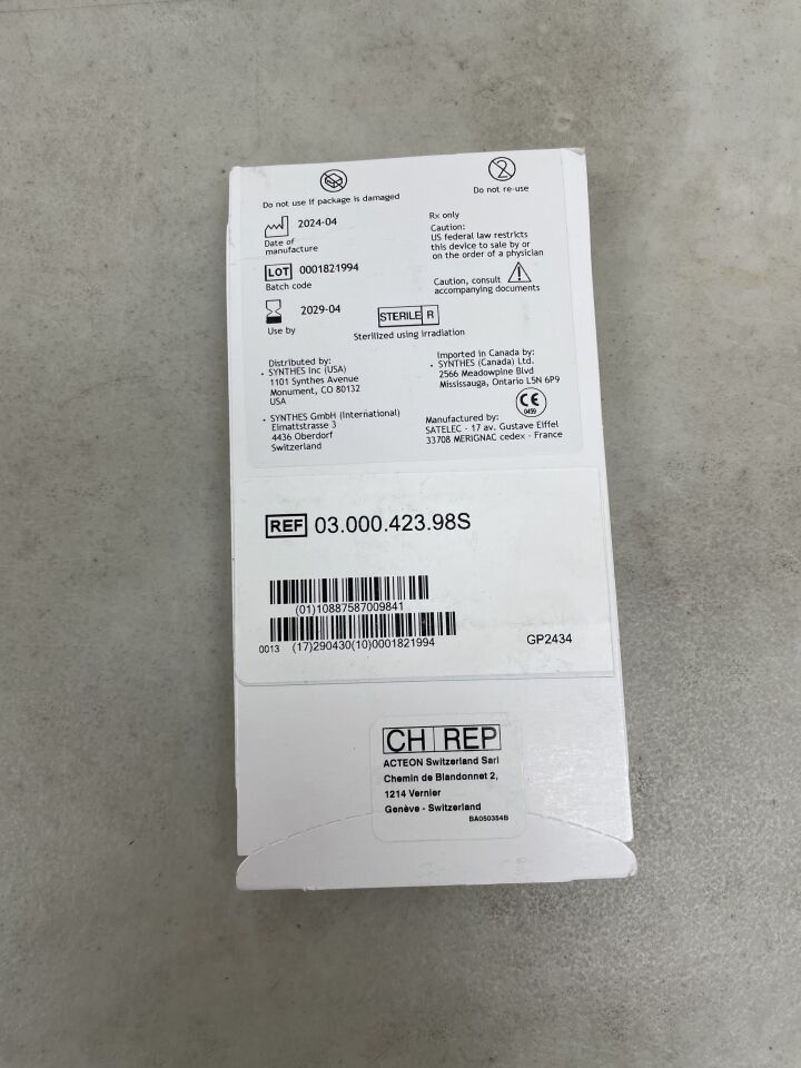 03.000.423.98S - SYNTHES - Scalpel, 1.2 x 32.1mm, (EA) - ( Expiry Date: 2029-04-30 )